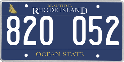 RI license plate 820052