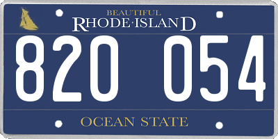 RI license plate 820054