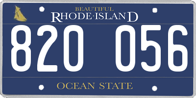 RI license plate 820056