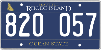 RI license plate 820057