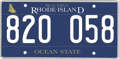 RI license plate 820058