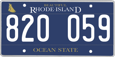 RI license plate 820059