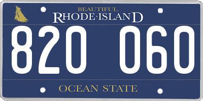 RI license plate 820060