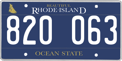 RI license plate 820063