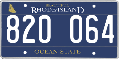 RI license plate 820064