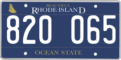 RI license plate 820065