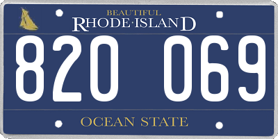 RI license plate 820069