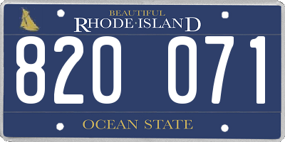 RI license plate 820071
