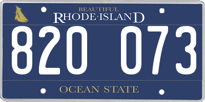 RI license plate 820073