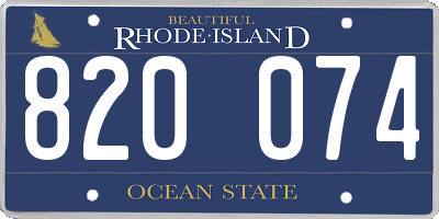 RI license plate 820074