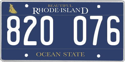 RI license plate 820076