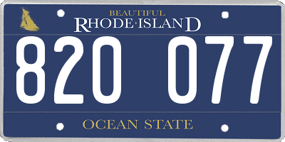 RI license plate 820077