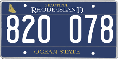 RI license plate 820078