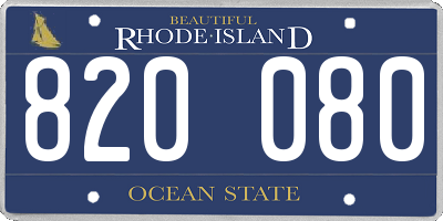 RI license plate 820080