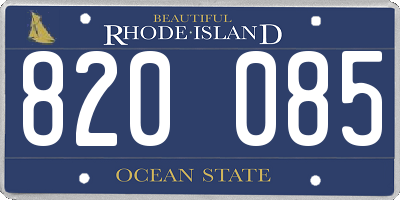 RI license plate 820085