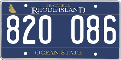 RI license plate 820086