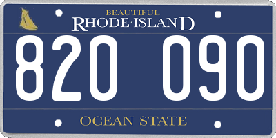 RI license plate 820090