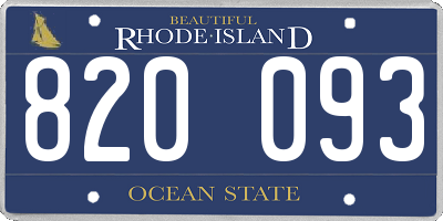 RI license plate 820093
