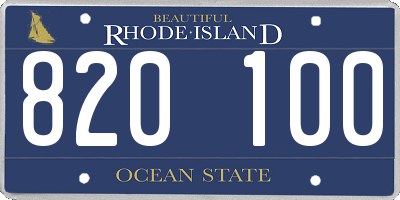 RI license plate 820100