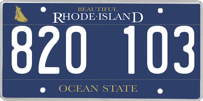RI license plate 820103