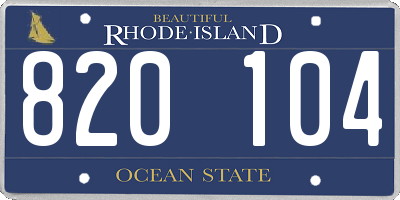 RI license plate 820104
