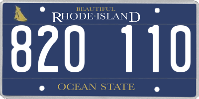 RI license plate 820110
