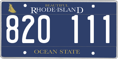 RI license plate 820111