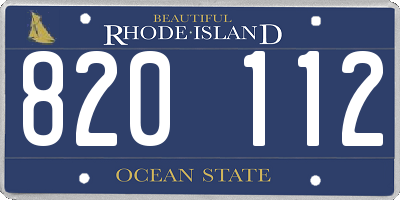 RI license plate 820112