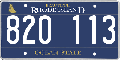 RI license plate 820113