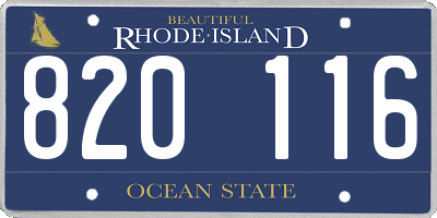 RI license plate 820116