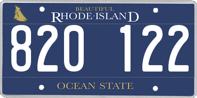 RI license plate 820122