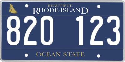 RI license plate 820123