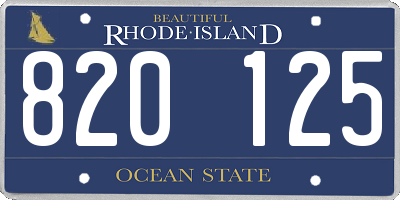 RI license plate 820125