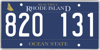 RI license plate 820131