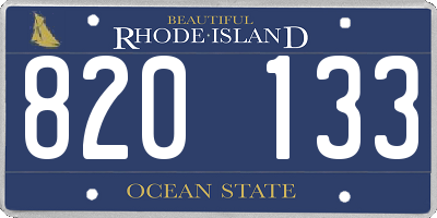 RI license plate 820133