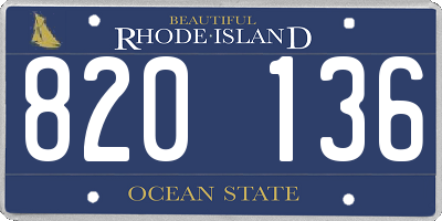 RI license plate 820136