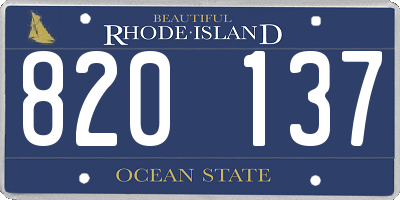 RI license plate 820137