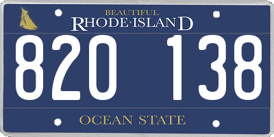 RI license plate 820138