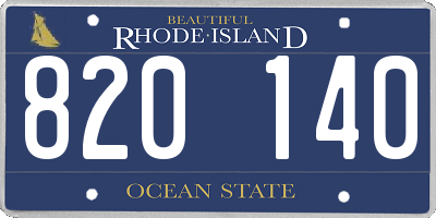 RI license plate 820140