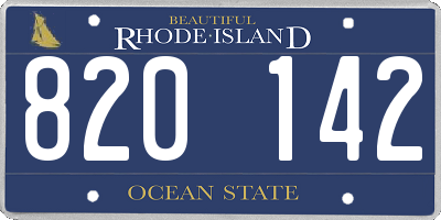 RI license plate 820142
