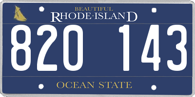 RI license plate 820143