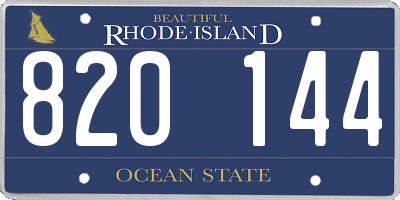 RI license plate 820144