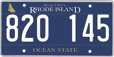 RI license plate 820145