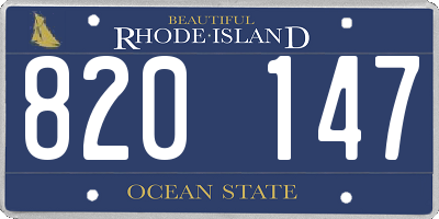 RI license plate 820147