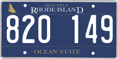 RI license plate 820149