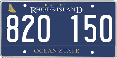 RI license plate 820150