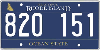RI license plate 820151