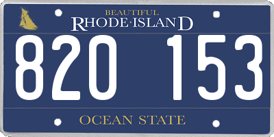 RI license plate 820153
