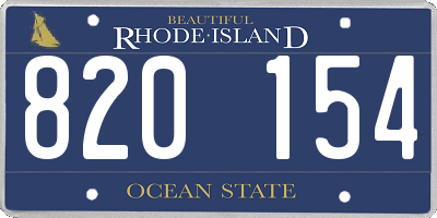 RI license plate 820154