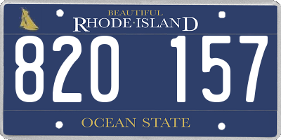RI license plate 820157